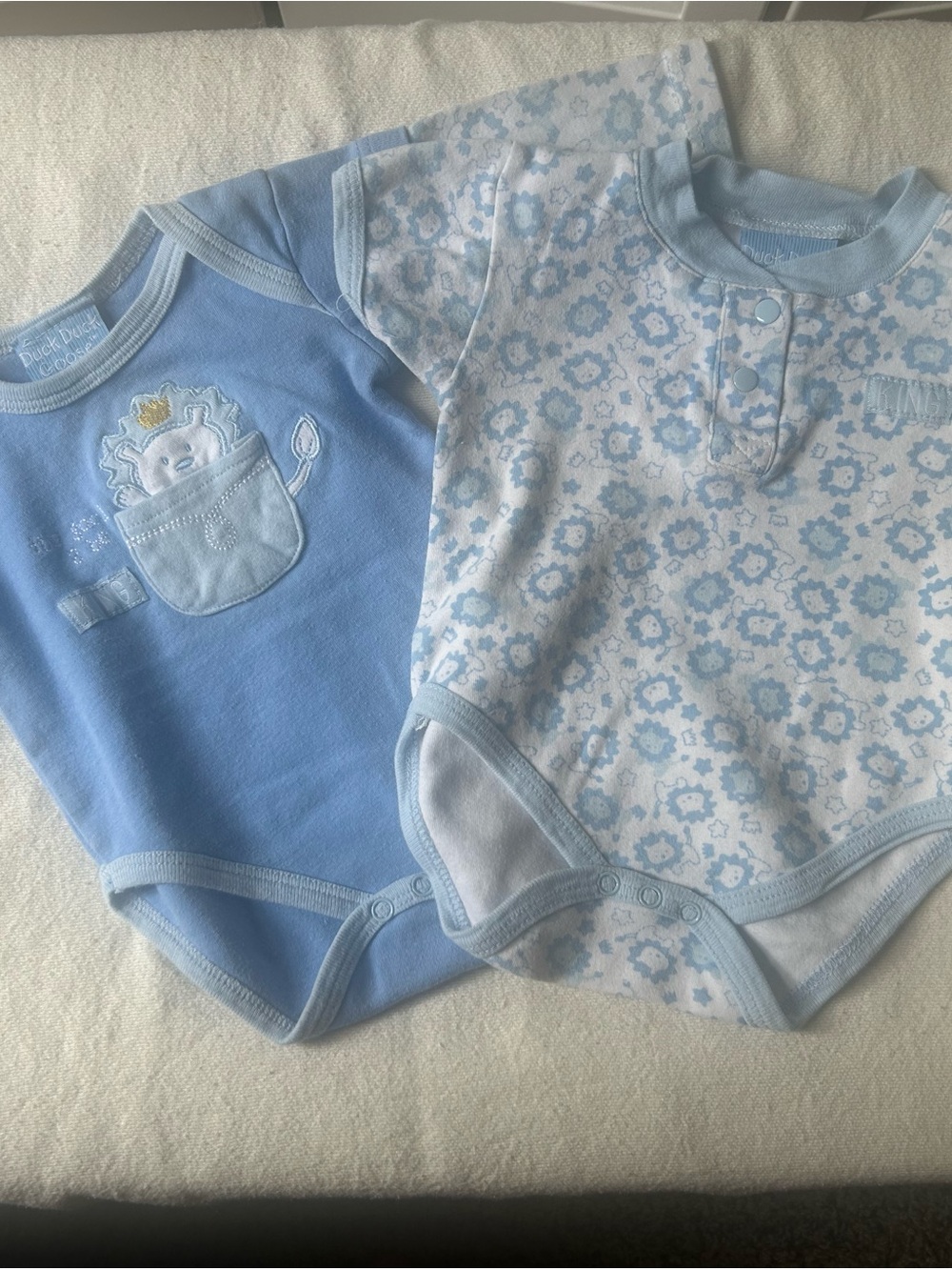 Baby Blue Short-Sleeve Bodysuit Set - Soft Cotton Onesies